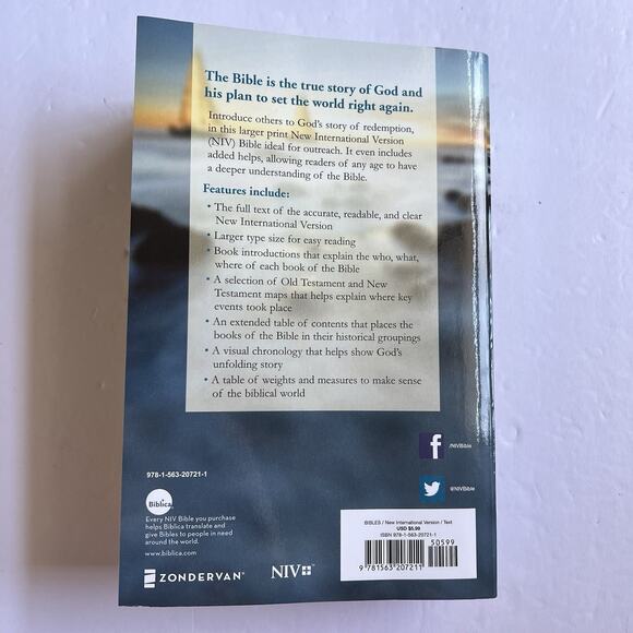 New International Version NIV Holy Bible Larger Print Paperback Book Zondervan - Picture 8 of 10